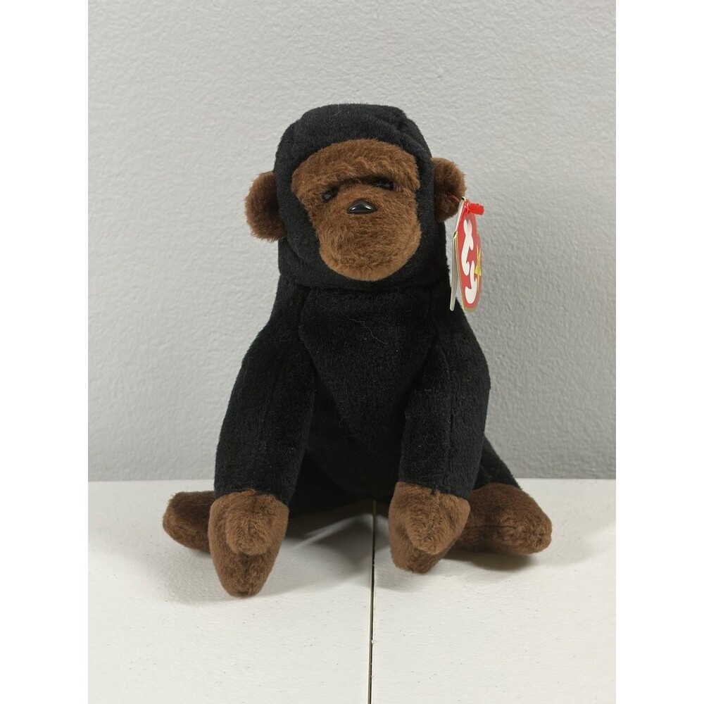 Ty Beanie Babies “Congo” Dark Black Plush Gorilla DOB November 9 1996